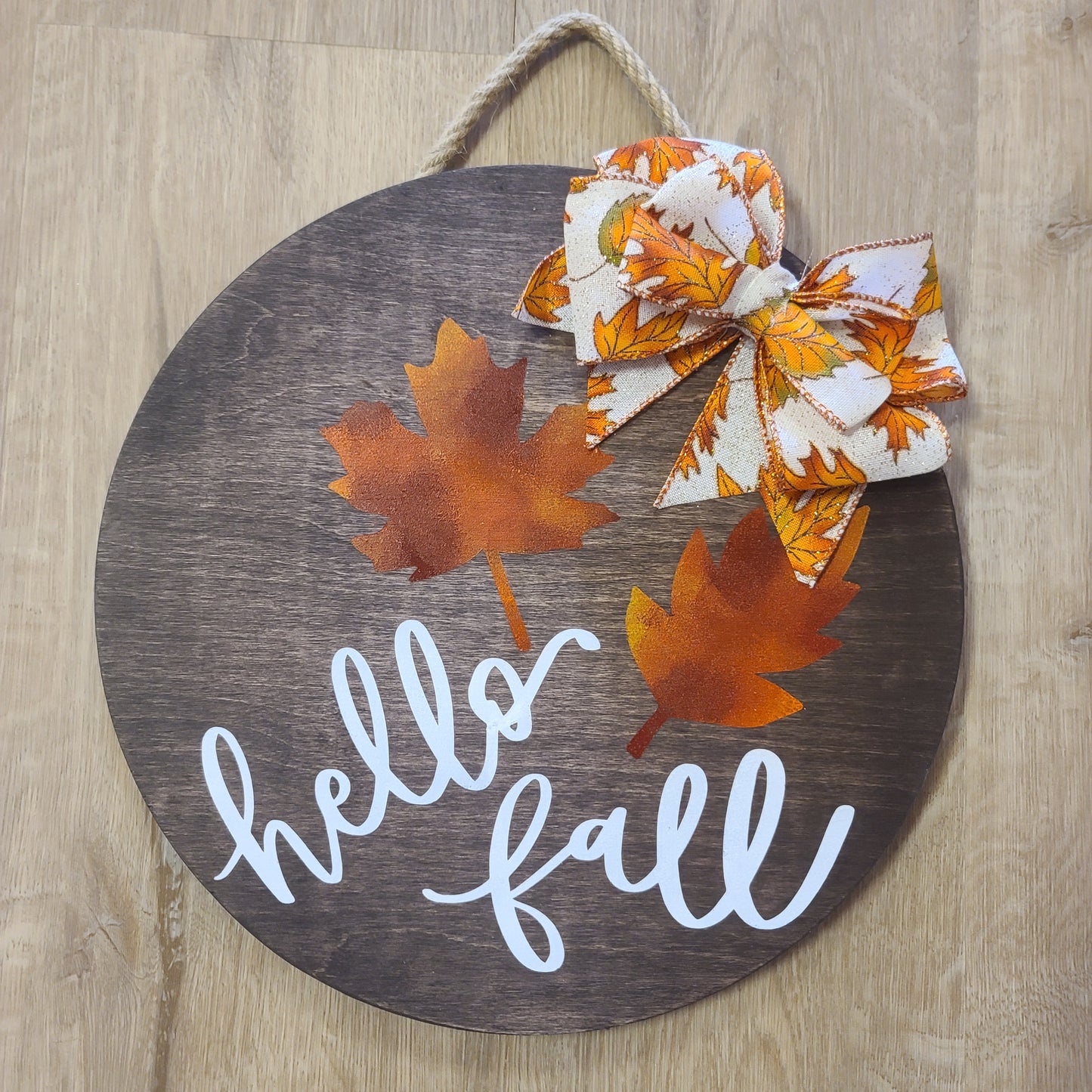 12" "Hello Fall" door hanger