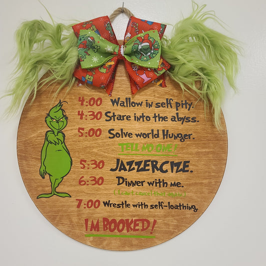 15" Mean One schedule door hanger