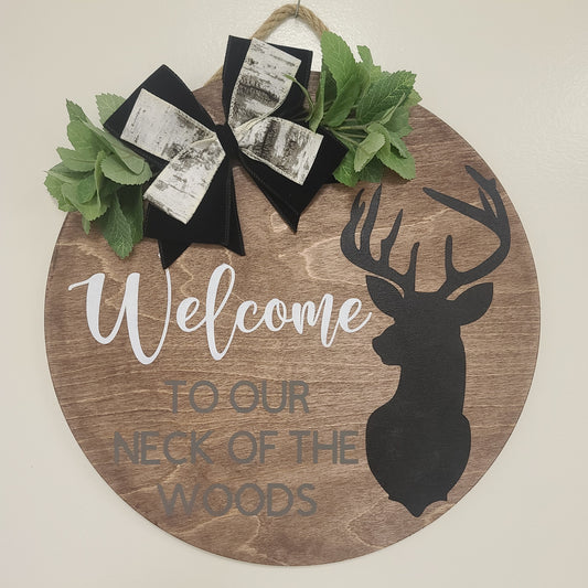 15" "Neck of the Woods" door hanger