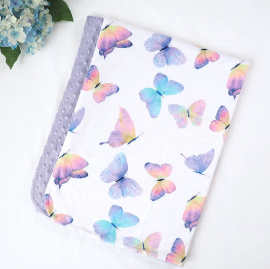 Baby and Toddler Minky Blanket- Butterflies