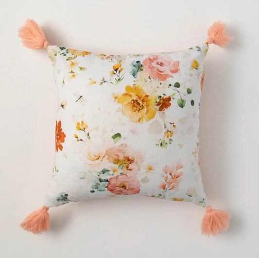 Wildflower Watercolor Pillow