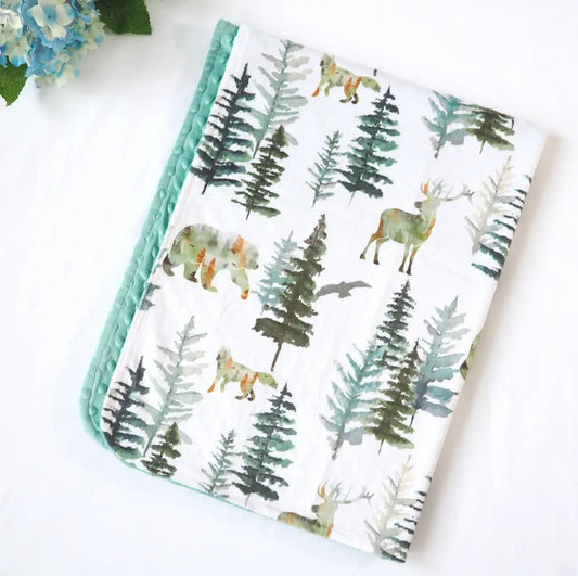 Baby and Toddler Minky Blanket- In the Woods