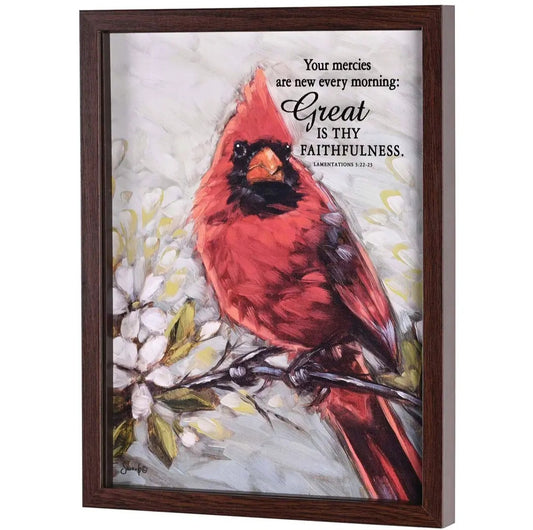 Your Mercies Framed Art with Cardinal