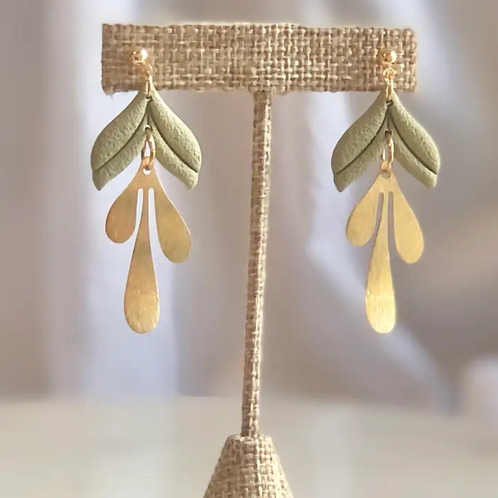 Mini Rachel Dangle Earrings- Sage