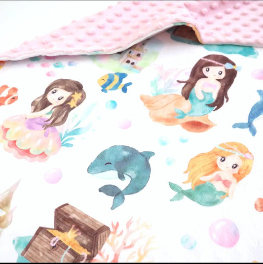 Baby and Toddler Minky Blanket- Mermaids