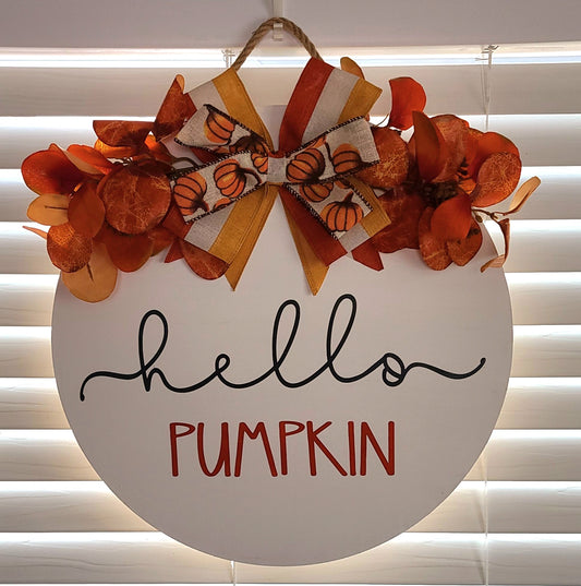 "Hello Pumpkin" door hanger