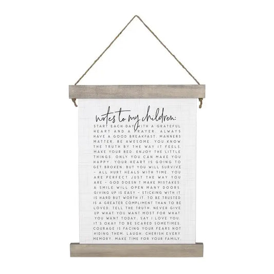 Notes To My Children Canvas Wall Decor