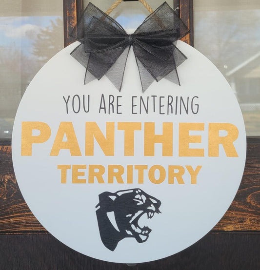 15" "Panther Territory" door hanger